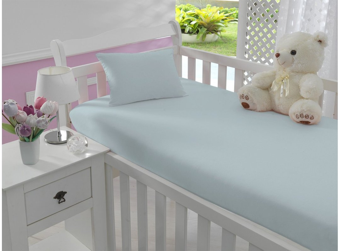 jogo simples liso bebe de malha azul claro