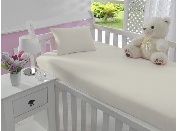 jogo simples liso bebe de malha marfim