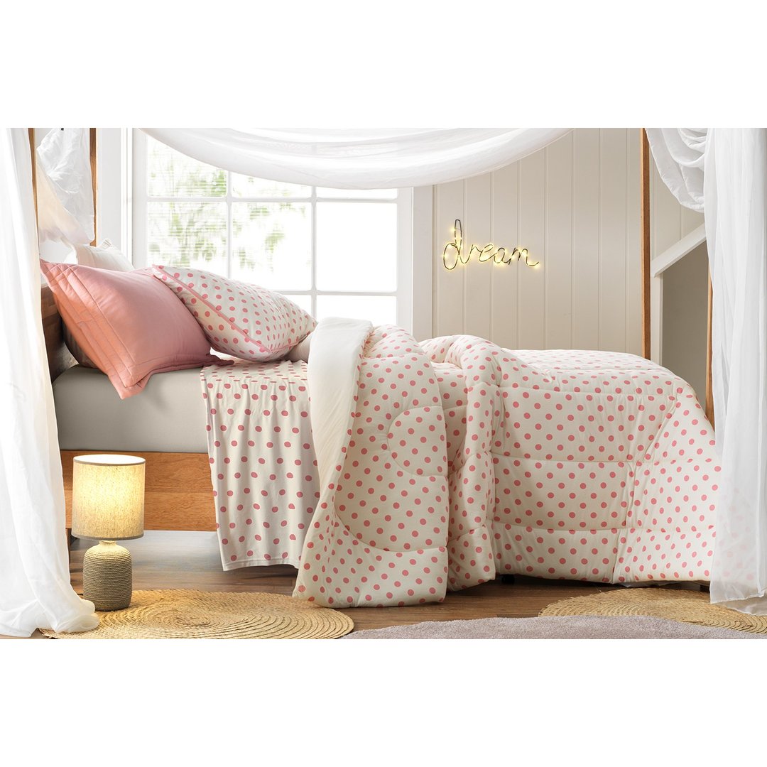 edredom em malha estampado marfim