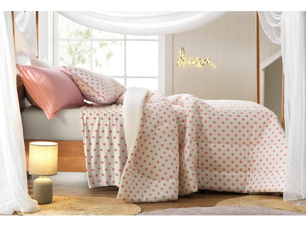 edredom em malha estampado marfim