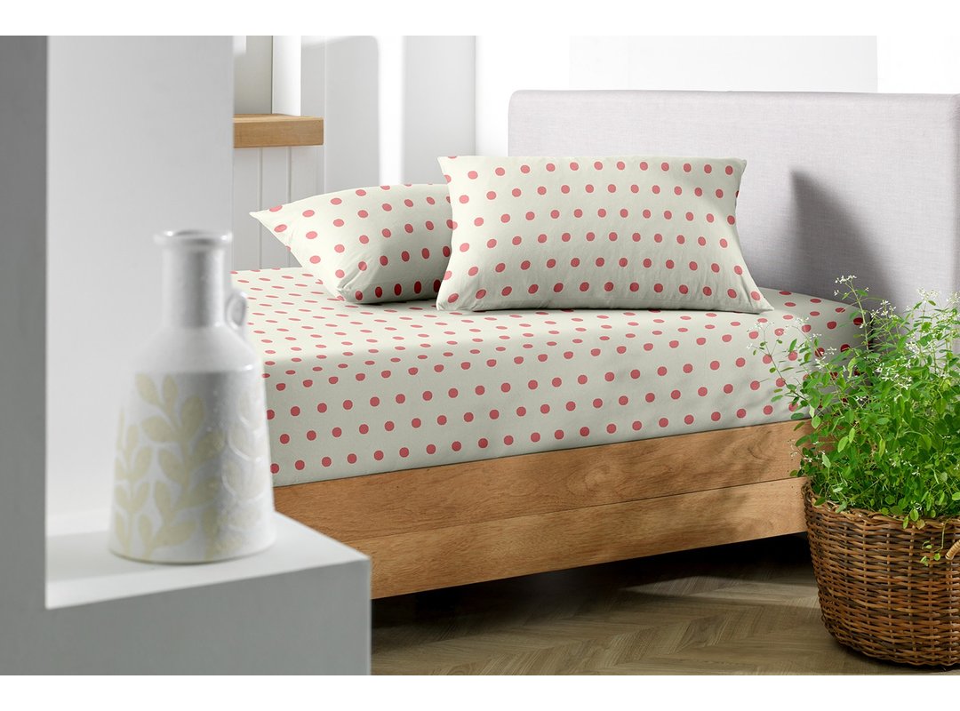 Jogo de cama estampado em malha pipoca