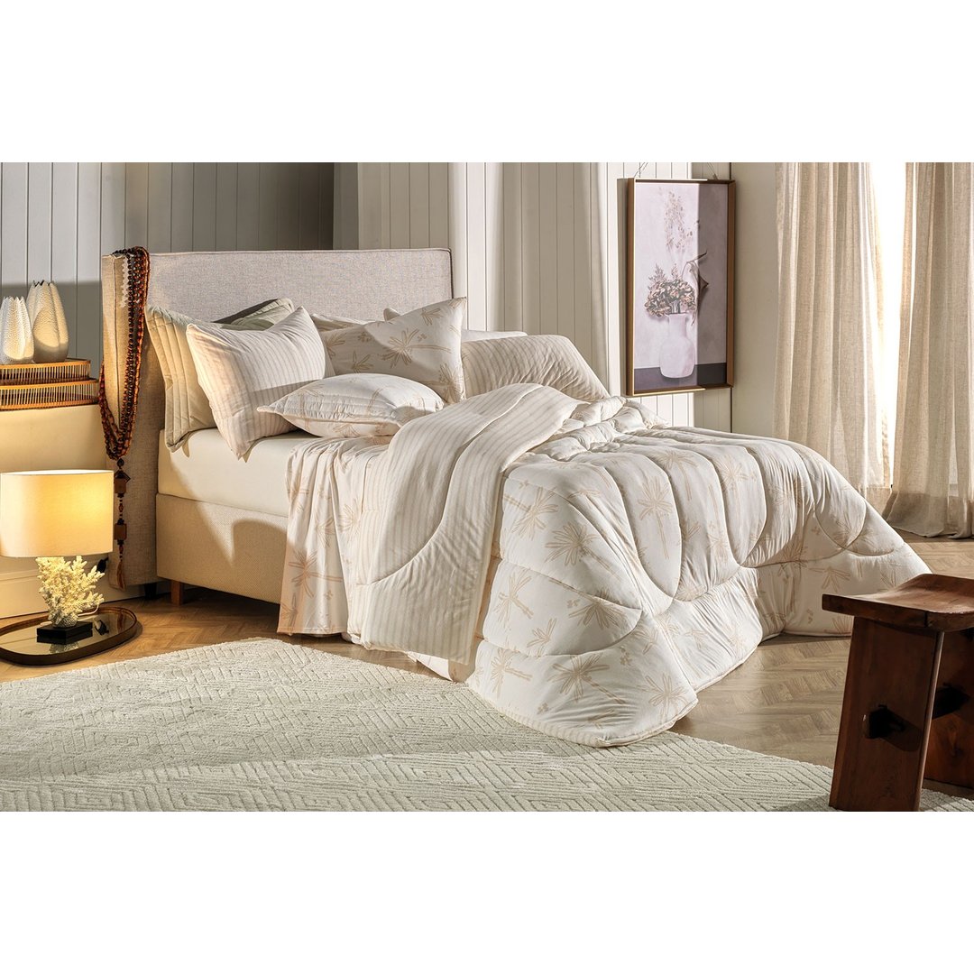 edredom em malha marfim