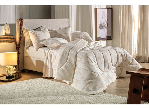 edredom em malha marfim