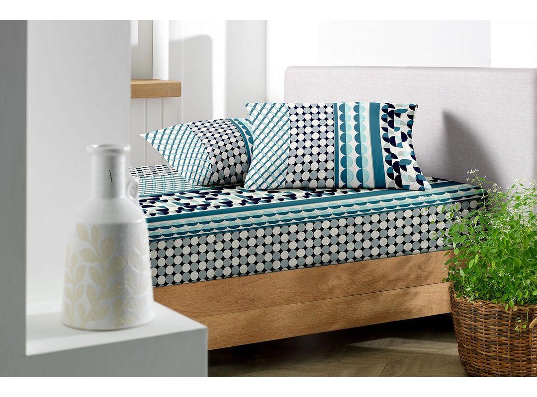 Jogo de cama estampado em malha