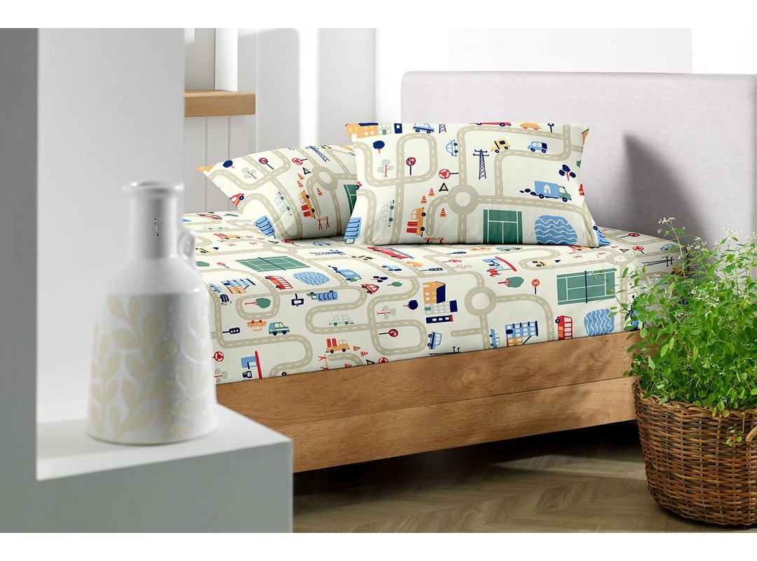 Jogo de cama estampado em malha