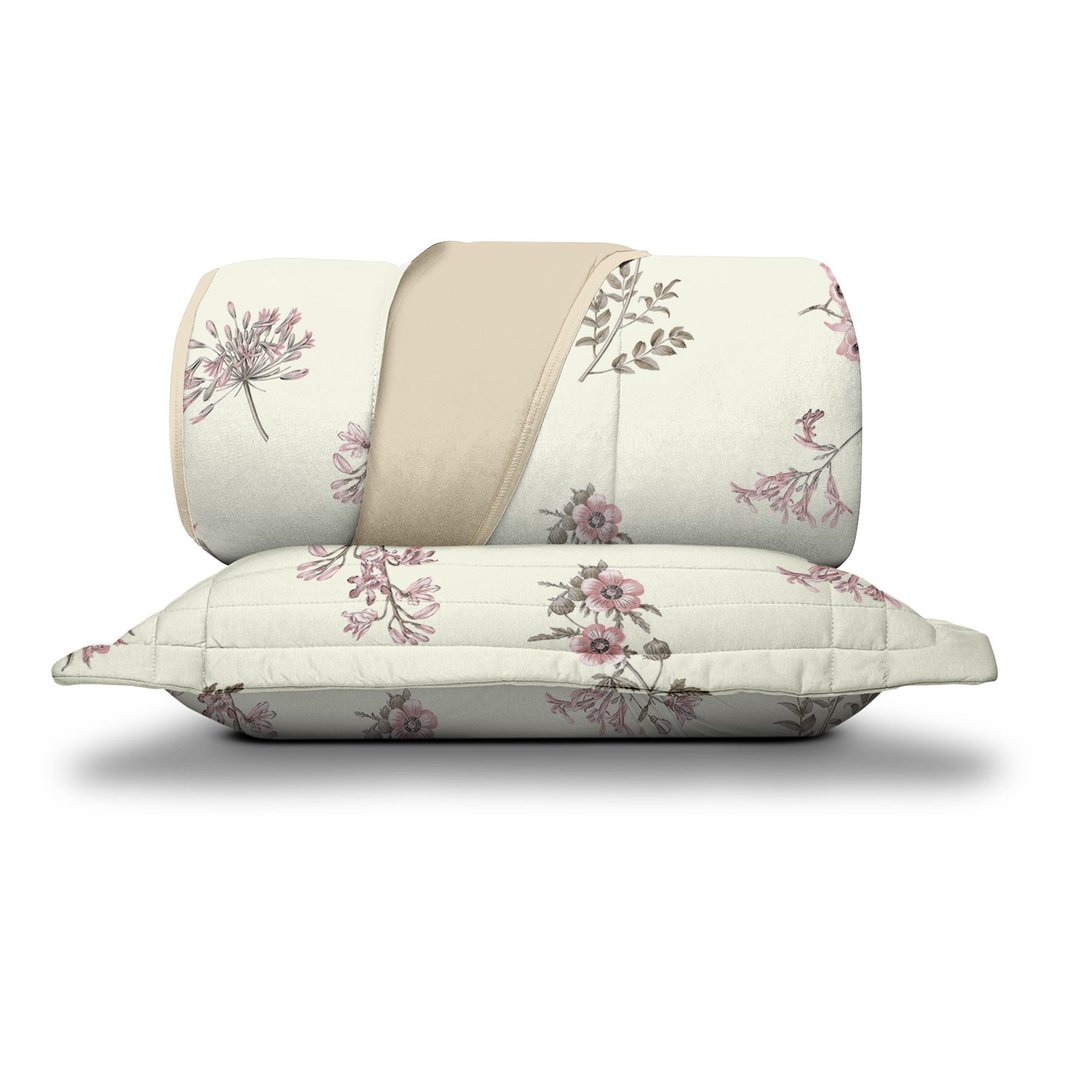 Kit cobre leito em malha Bella Flor 089